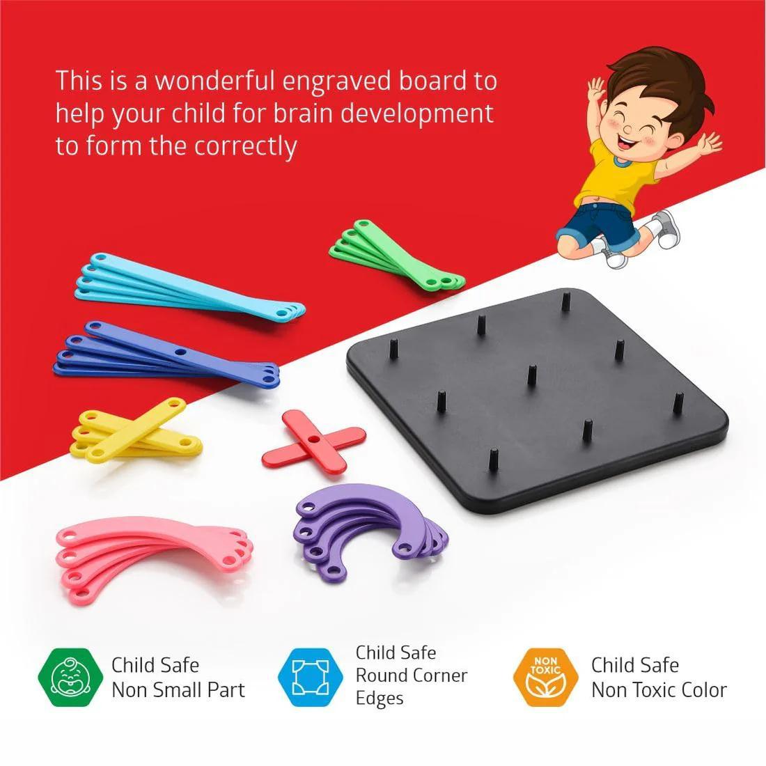 Geometric Figures Learning Board – Multicolor Shape Puzzle for Preschool Kids