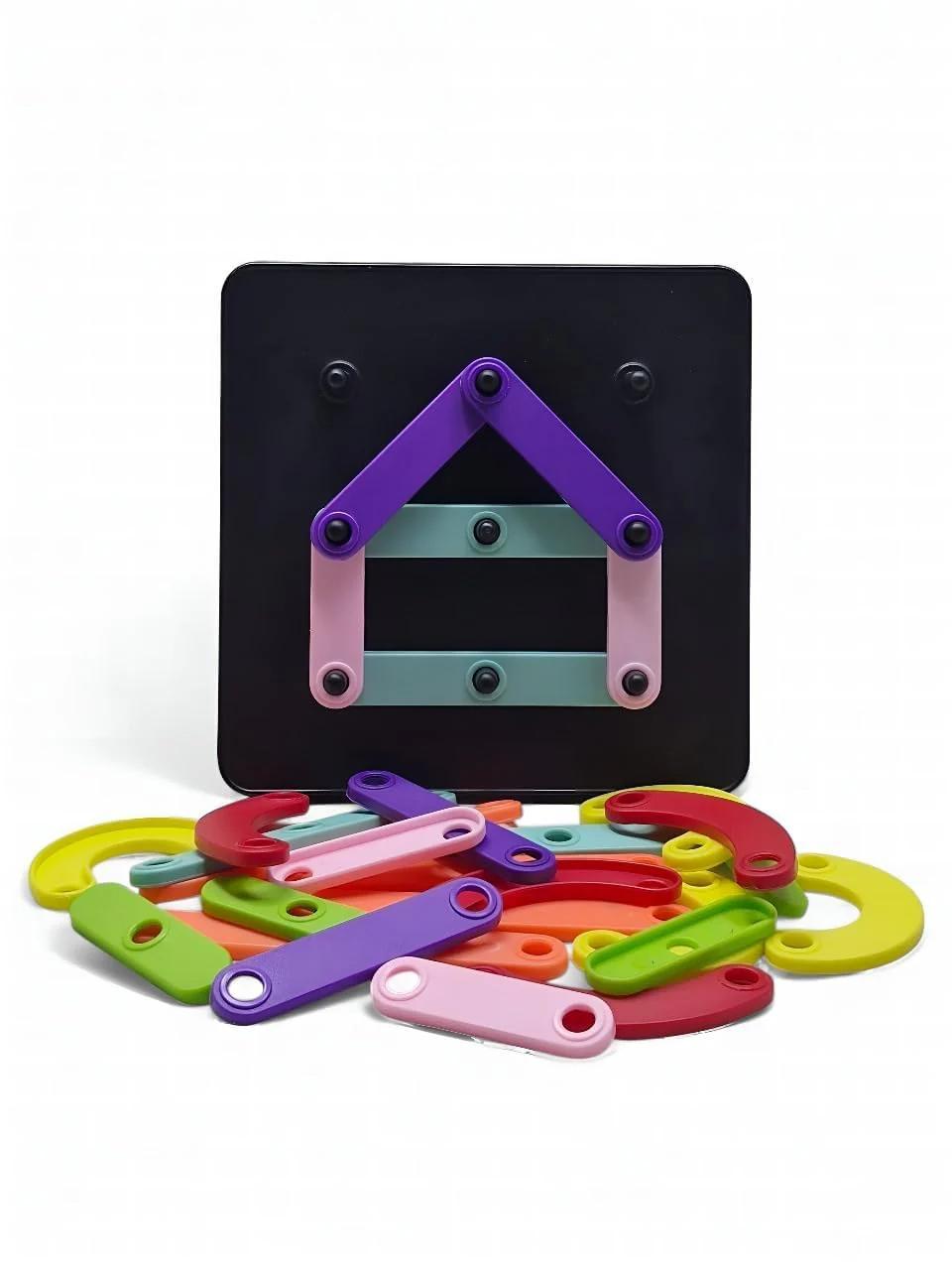 Geometric Figures Learning Board – Multicolor Shape Puzzle for Preschool Kids