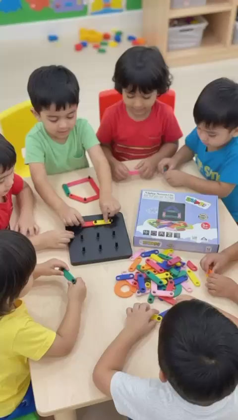 Geometric Figures Learning Board – Multicolor Shape Puzzle for Preschool Kids